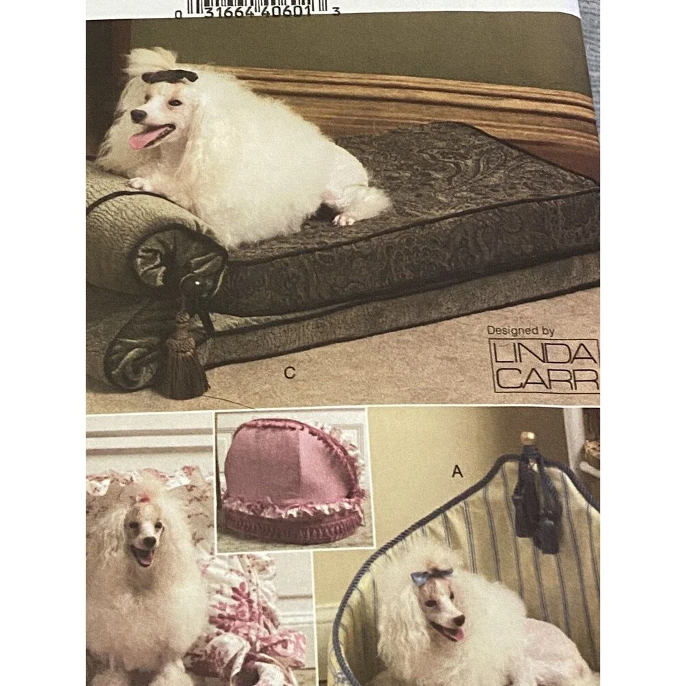 Poodle Dog Bed Patterns NIP Uncut Patterns With instructions Vogue V8217